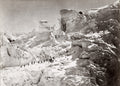 Climbing Alps Roped Mountaineers Glacier Ice Snow Vtg. Photo 19thC.