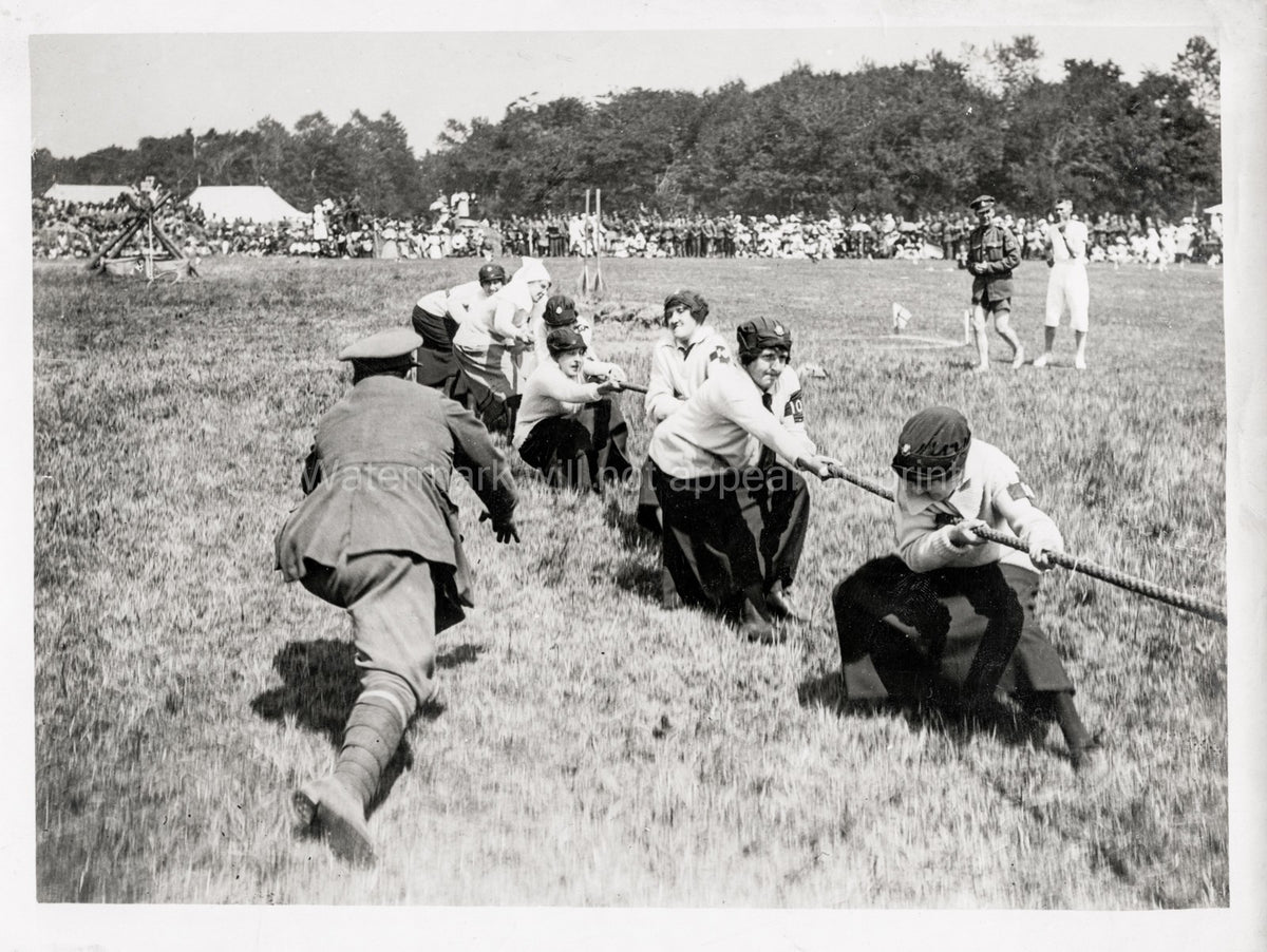 World War Ladies Tug Competition Dominion Sports Day Vtg. Photo WW1