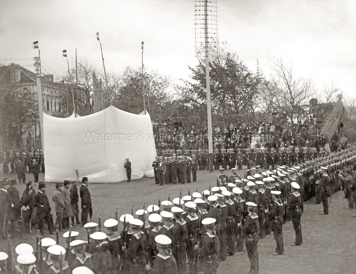 Shanghai Iltis Monument Unveiling Ceremony Military Parade Vtg. Photo 19thC.