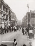 Hong Kong Queens Road China Street Scene Rickshaws Colonial Vtg. Photo 19thC.