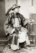 China Army Colonel Hu-Jun-Chih Tsang-Chiang Mandarin Robe Vtg. Photo 19thC.