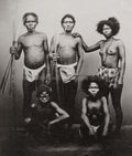 Philippines Native Tribal Group Family With Weapons Arrows Vtg. Photo 19thC.