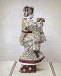 Japanese Girl Gift Ornate Kimono Traditional Dress Hairstyle Vtg. Photo 19thC.