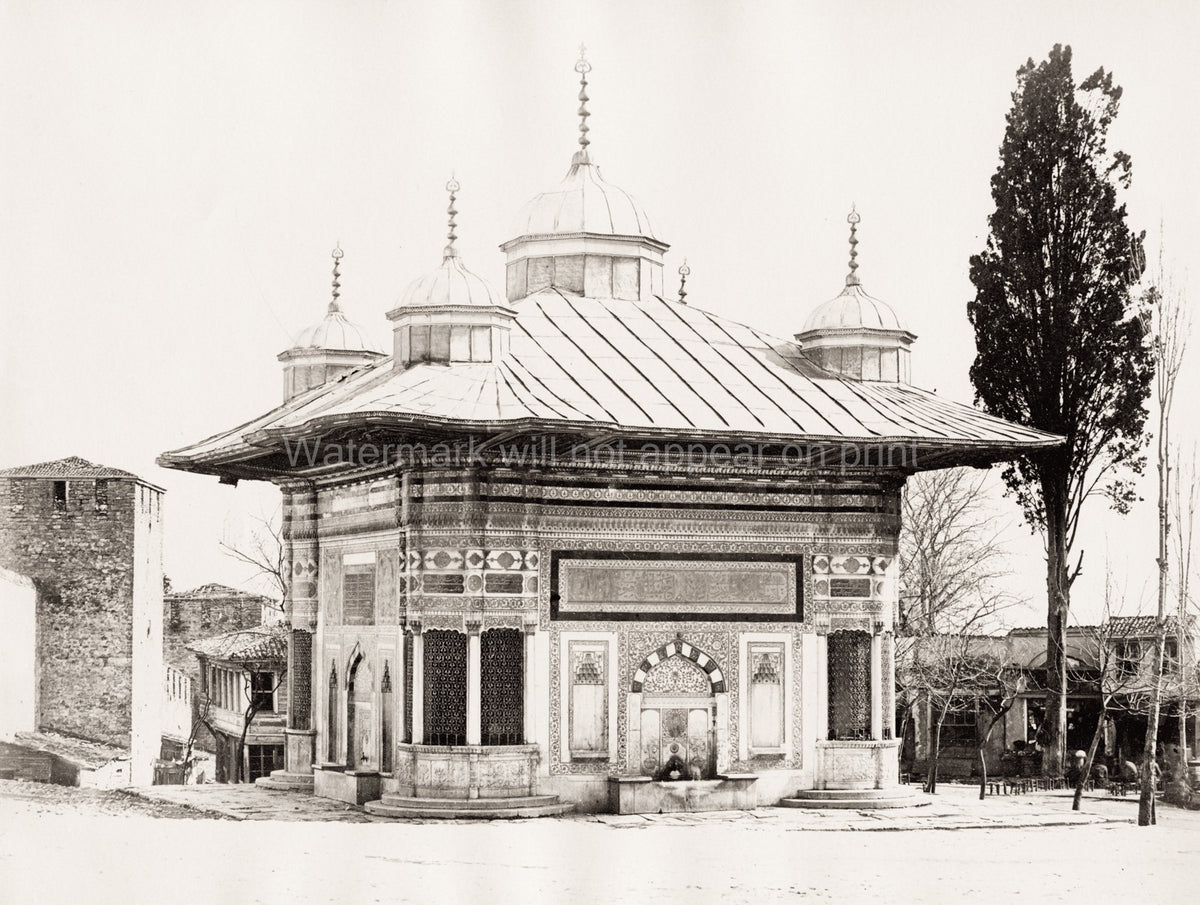 Istanbul Turkey Fountain Ahmed III Topkapi Palace Vtg. Photo 19thC.