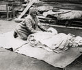 World War Indian Man Hospital Rolls Bedding Turban Vtg. Photo WW1