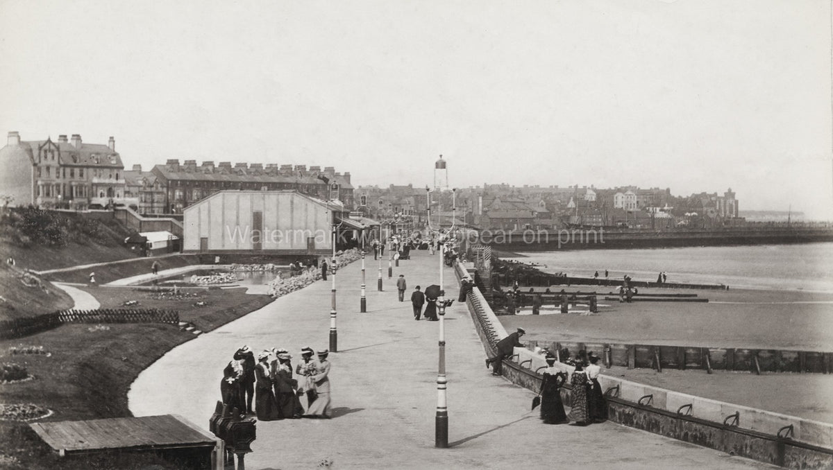 Bridlington Spa Yorkshire Promenade Seashore Resort Townscape Vtg. Photo 19thC.