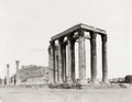Athens Temple Zeus Acropolis Parthenon Ancient Ruins Vtg. Photo 19thC.