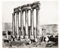 Temple Jupiter Baalbek Lebanon Ancient Roman Ruins Columns Vtg. Photo 19thC.