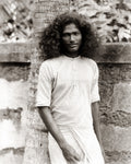 Young Man Ceylon Sri Lanka Long Hair Portrait Traditional Vtg. Photo 19thC.