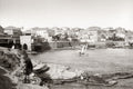 Beirut Lebanon Waterfront Harbor Cityscape Sailboats Buildings Vtg. Photo 19thC.