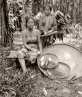 South East Asia Women with Baskets of Cacao Crop Fruit Harvest Vtg. Photo 19thC.
