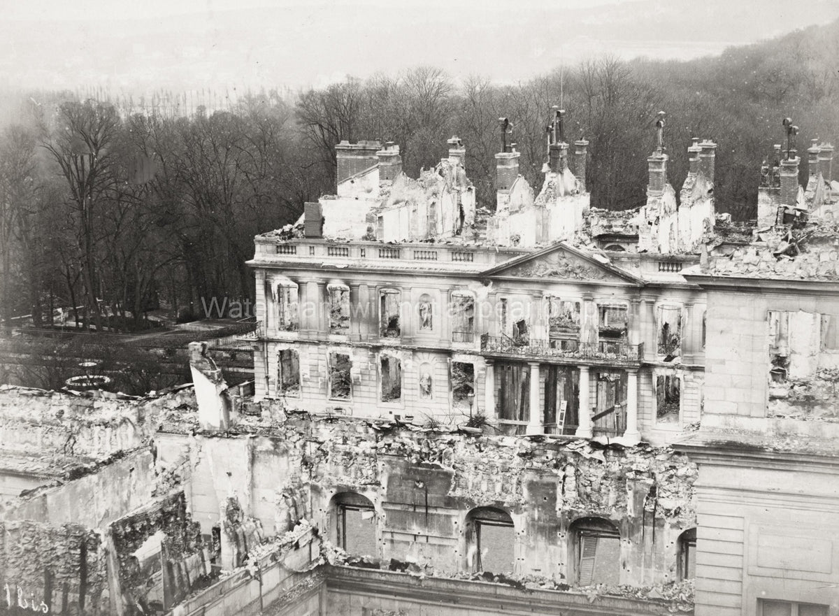 Palace St Cloud Ruins War Damage Destruction Rubble Vtg. Photo 19thC.