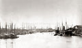 Hong Kong Harbour Ships Boats Steamships Waterfront Maritime Vtg. Photo 19thC.