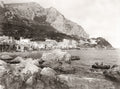 Isle Capri Campania Italy Marina Grande Harbor Coastline Vtg. Photo 19thC.