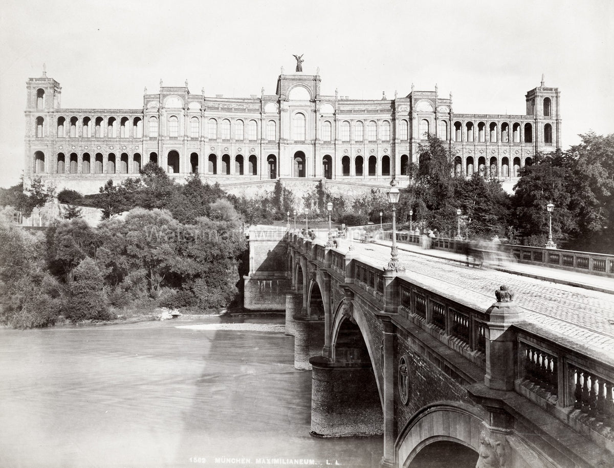 Maximilianeum Bavarian Parliament Munich Germany Isar River Vtg. Photo 20thC.