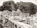 Atrani Italy Amalfi Coast Town Viaduct Bridge Mountains Vtg. Photo 19thC.