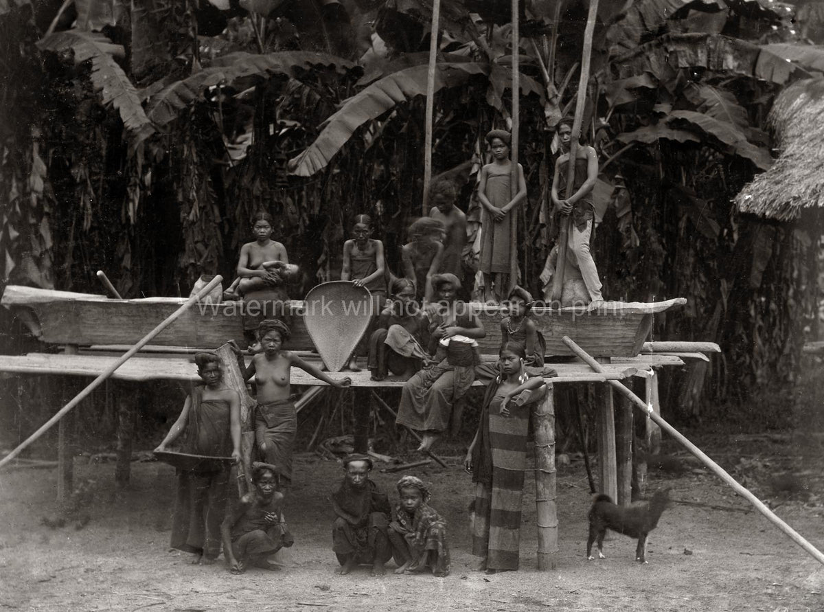 Malay Peninsula Dutch East Indies Indigenous Group Women Vtg. Photo 19thC.