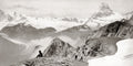 Switzerland High Alps Mountains Matterhorn Mountaineers Vtg. Photo 19thC.