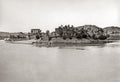 Island Philae Egypt Nile River Temple Ruins Landscape Vtg. Photo 19thC.