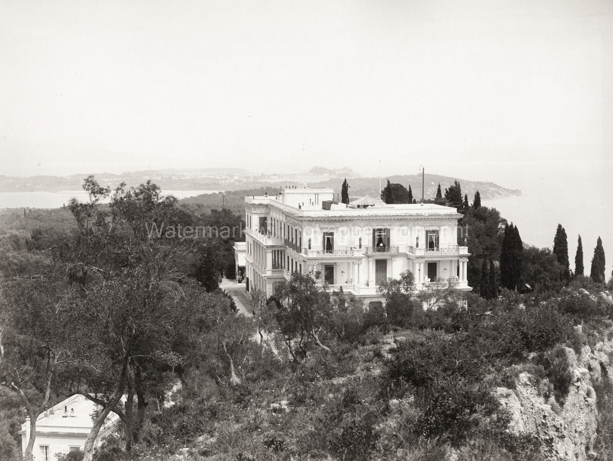 Achilleion Palace Corfu Gastouri Empress Elisabeth Coastal Vtg. Photo 19thC.