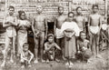 Philippines Indigenous Family Group Tribal People Village Hut Vtg. Photo 19thC.