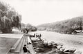 River Thames Boulter's Lock Maidenhead Punts Boating Leisure Vtg. Photo 19thC.