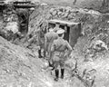 King George V Inspects German Dugout France WW1 Soldiers Trench Vtg. Photo