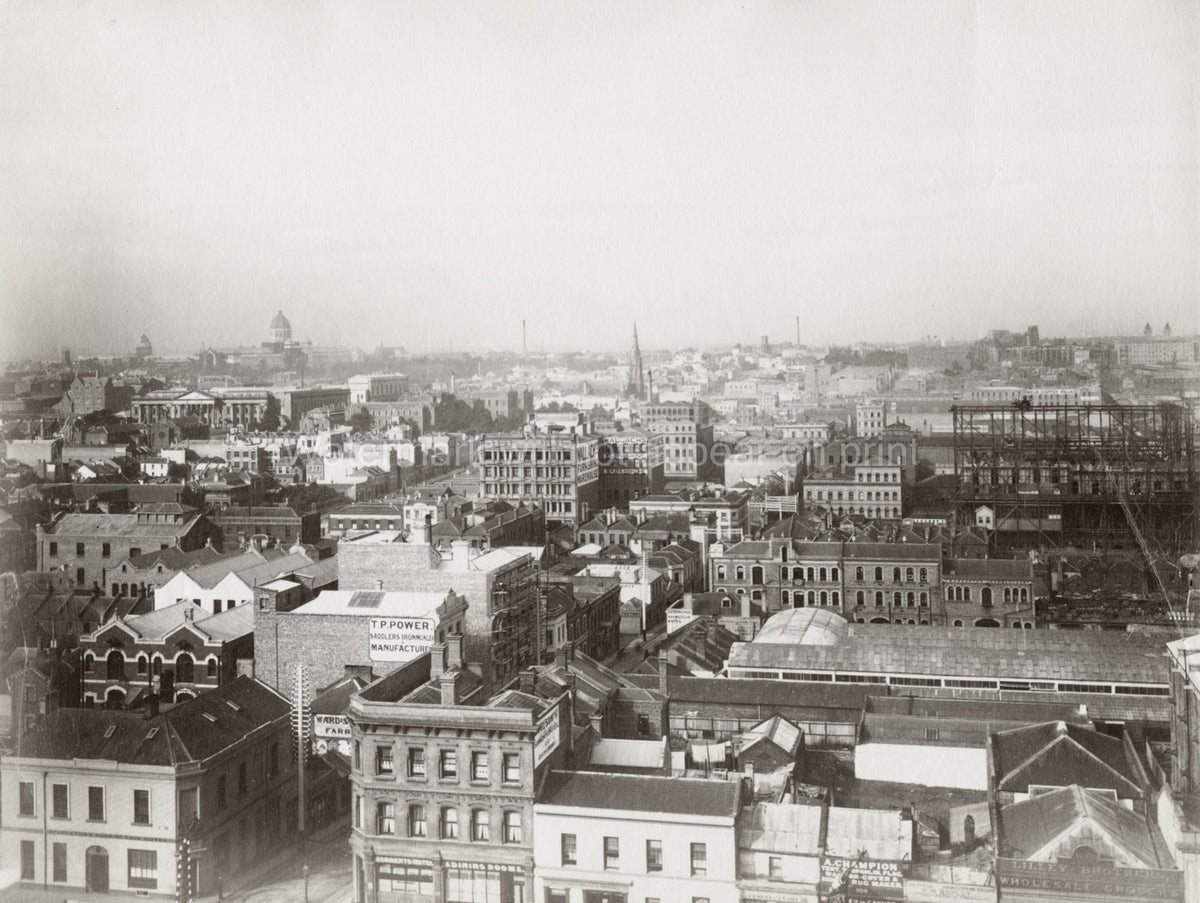 Melbourne Australia Cityscape Rooftops Downtown Architecture Vtg. Photo 19thC.