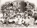 Indian Women Headscarves Large Group Gathering Traditional Vtg. Photo 19thC.
