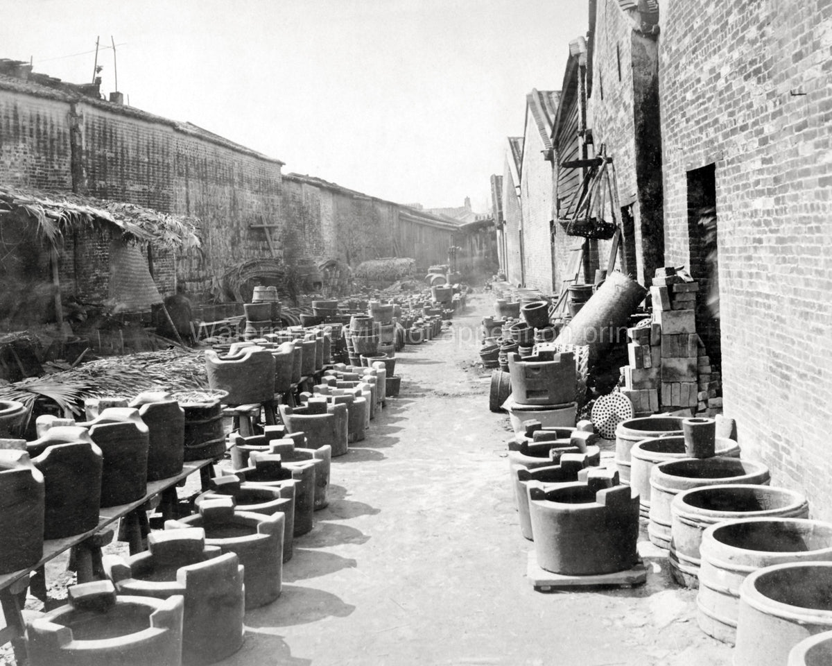 Canton Execution Ground Pottery Yard Kilns Ceramics Alley Vtg. Photo 19thC.