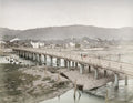 Togetsu-ky Bridge Arashiyama Kyoto Japan River Village Vtg. Photo 19thC.