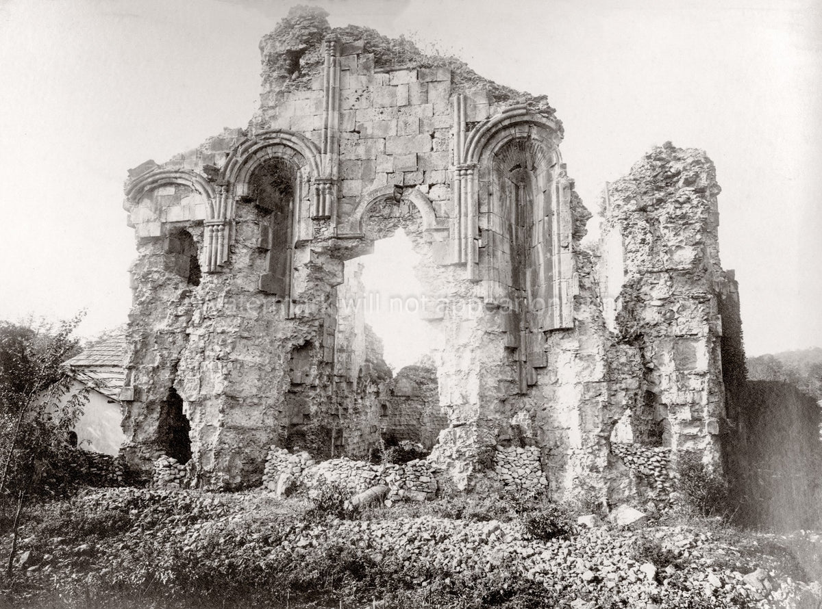 Caucasus Georgia Kutaisi Monastery Ruins Arches Stone Church Vtg. Photo 19thC.