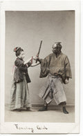 Japan Young Woman Fencing Kendo Samurai Martial Arts Kimono Vtg. Photo 19thC.