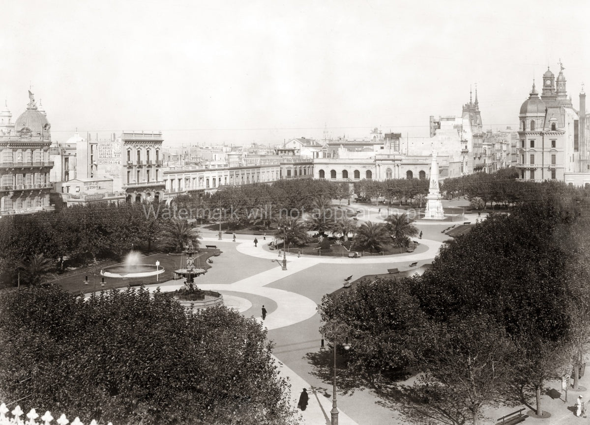 Buenos Aires Plaza de Mayo Argentina Cityscape Architecture Vtg. Photo 19thC.