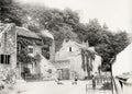 Knaresborough Yorkshire Cottages Castle Ruins Village Life Vtg. Photo 19thC.