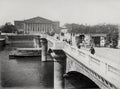 Paris France Concorde Bridge Chamber Deputies River Scene Vtg. Photo 19thC.