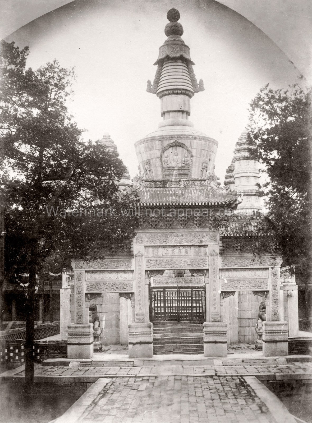 Beijing China Yellow Temple Llama Monastery Stupa Gate Vtg. Photo 19thC.