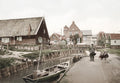 Isle Marken Netherlands Churchquarter Canal Boats Houses Vtg. Photo 19thC.