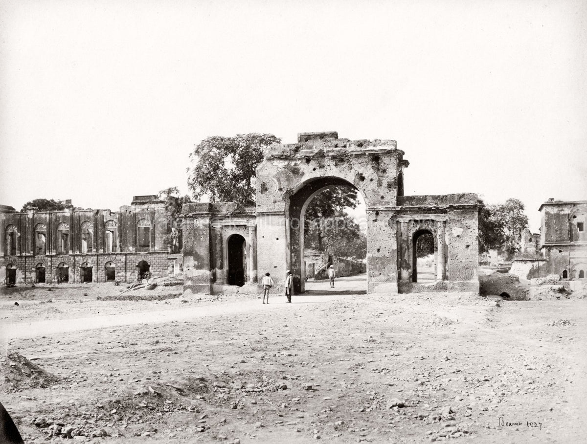 Lucknow Residency India Ruins Archway Damaged Buildings Vtg. Photo 19thC.
