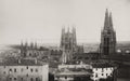 Burgos Spain Cathedral Cityscape Gothic Architecture Rooftops Vtg. Photo 19thC.