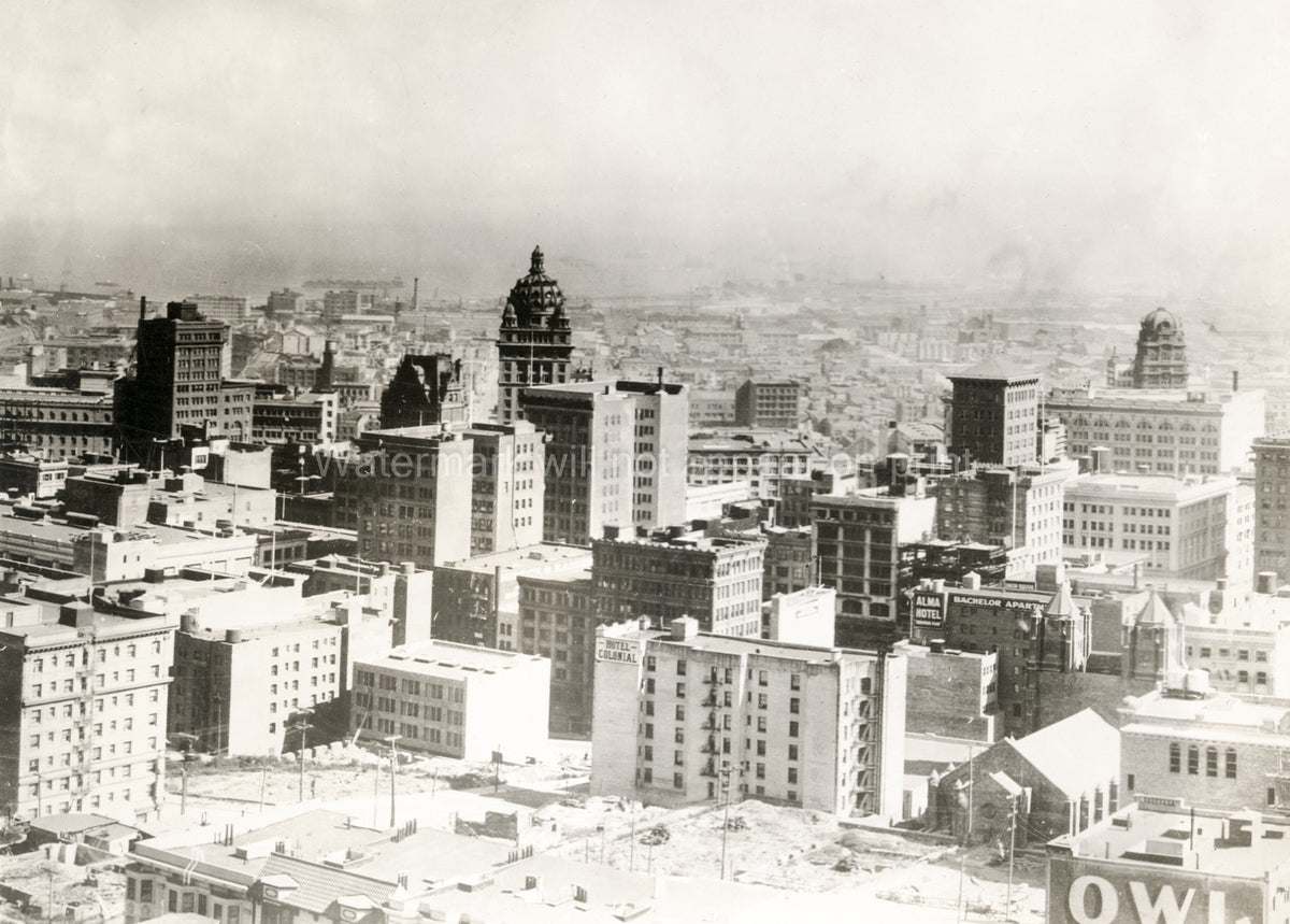 San Francisco California Aerial View Cityscape Skyline Vtg. Photo 20thC.