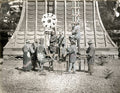 Japanese Firemen Banner Fire Brigade Uniforms Equipment Japan Vtg. Photo 19thC.
