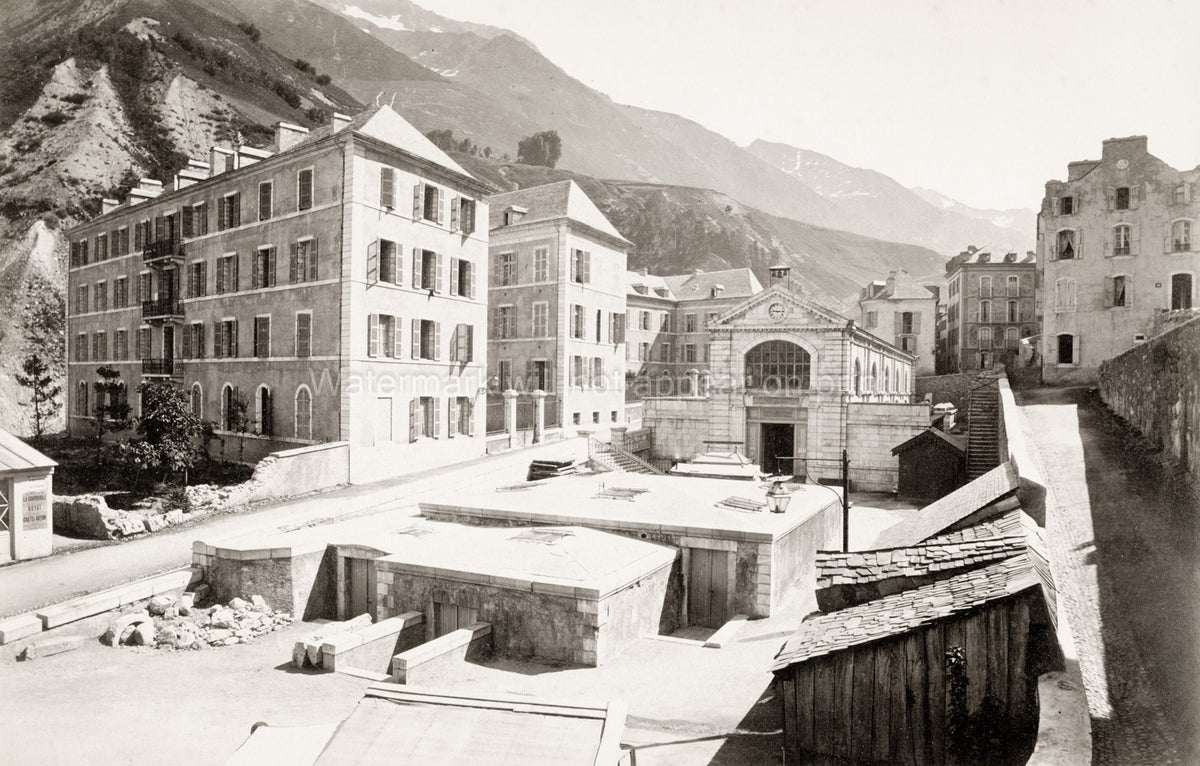 Barges Hautes-Pyrnes France Mountain Spa Town Architecture Vtg. Photo 19thC.