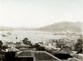 Nagasaki Japan Harbour View Cityscape Ships Mountains Port Vtg. Photo 19thC.