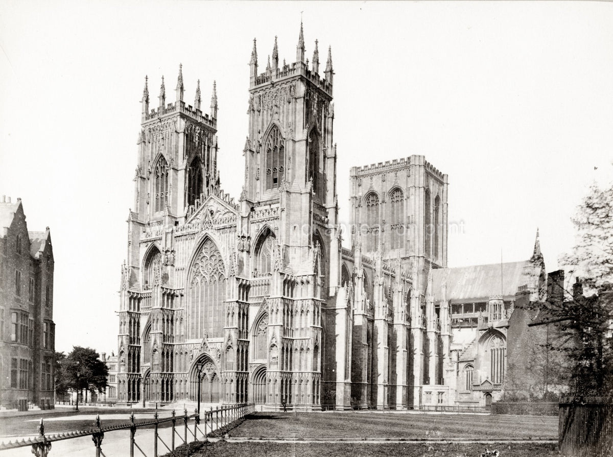 York Minster England Church Cathedral Gothic Architecture Vtg. Photo 19thC.