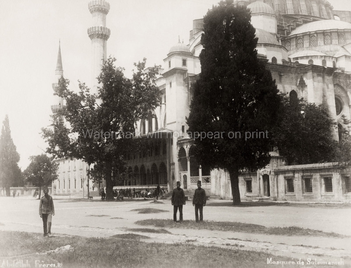 Sleymaniye Mosque Istanbul Turkey Ottoman Architecture Vtg. Photo 19thC.