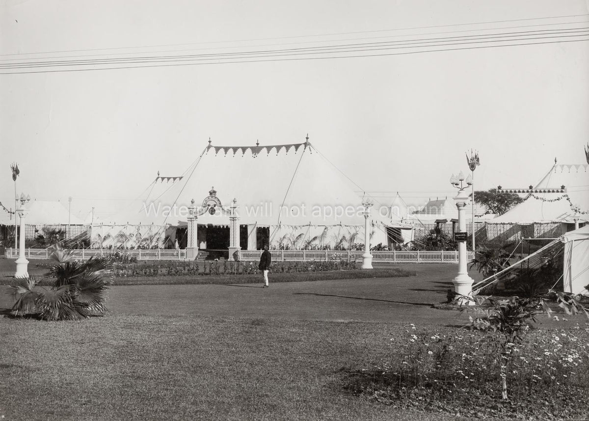 Delhi Durbar Royal Camp Tents Pavilion British Raj Imperial Vtg. Photo 19thC.