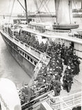 Ostend Belgian Soldiers Arriving Ship Troops Rifles WW1 Vtg. Photo