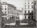 Florence Piazza del Duomo Scoppio Carro Easter Crowd Vtg. Photo 19thC.