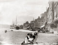 Rumelihisari Turkey Waterfront Boats Bosphorus Fortress Vtg. Photo 19thC.